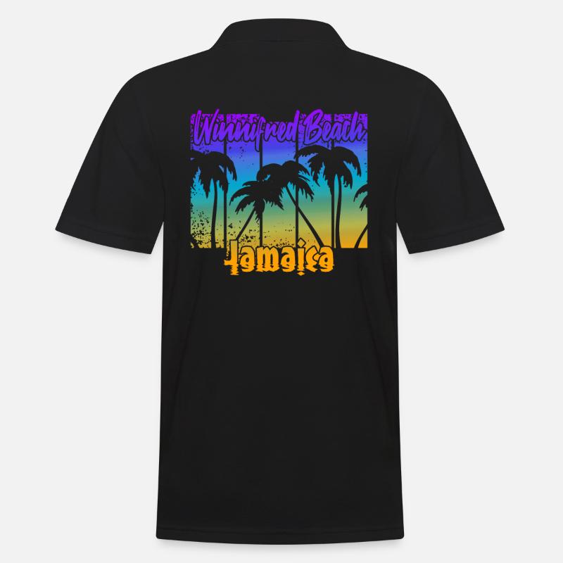 Winnifred Beach Jamaica - Männer Poloshirt - Schwarz