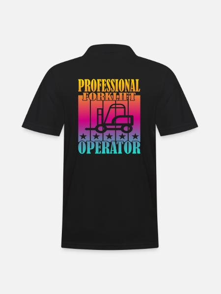 Professional Forklift Operator - Men's Polo Shirt - black