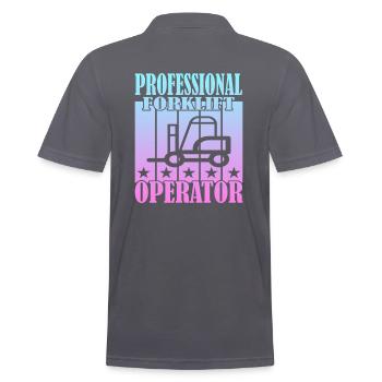 Professional Forklift Operator - Männer Poloshirt - Anthrazit - Hinten - Nico (186cm)