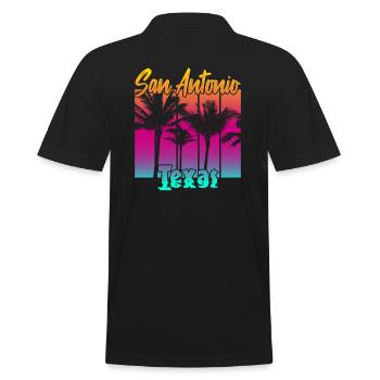 San Antonio Texas - Men's Polo Shirt - black - Back - Kai (181cm)