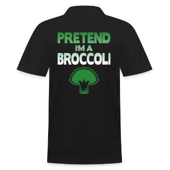 Pretend i'm a Broccoli - Men's Polo Shirt - black - Back - Kai (181cm)