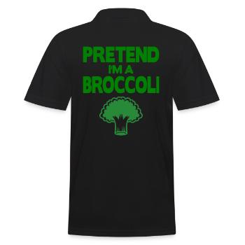 Pretend i'm a Broccoli - Men's Polo Shirt - black - Back - Kai (181cm)