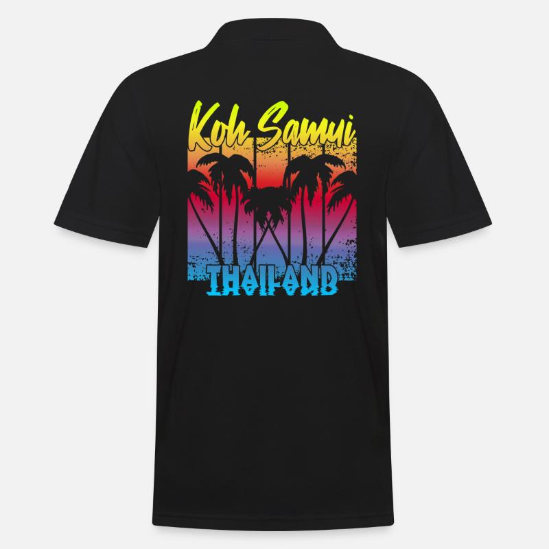 Koh Samui Thailand - Männer Poloshirt - Schwarz