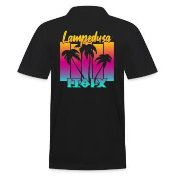 Lampedusa Italy - Männer Poloshirt - Schwarz - Hinten - Kai (181cm)