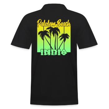 Palolem Beach India - Männer Poloshirt - Schwarz - Hinten - Kai (181cm)