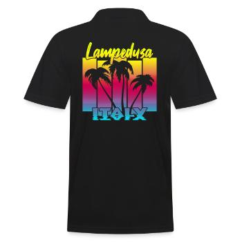 Lampedusa Italy - Männer Poloshirt - Schwarz - Hinten - Kai (181cm)