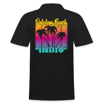 Palolem Beach India - Männer Poloshirt - Schwarz - Hinten - Kai (181cm)