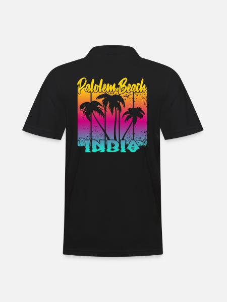 Palolem Beach India - Männer Poloshirt - Schwarz
