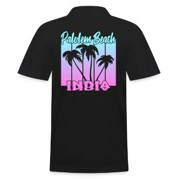 Palolem Beach India - Männer Poloshirt - Schwarz - Hinten - Kai (181cm)