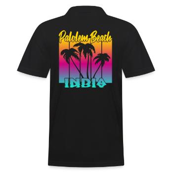 Palolem Beach India - Männer Poloshirt - Schwarz - Hinten - Kai (181cm)