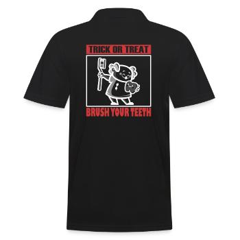 Halloween Dentist Clown - Men's Polo Shirt - black - Back - Kai (181cm)