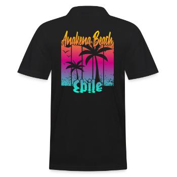 Anakena Beach Chile - Männer Poloshirt - Schwarz - Hinten - Kai (181cm)