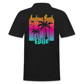 Anakena Beach Chile - Männer Poloshirt - Schwarz - Hinten - Kai (181cm)
