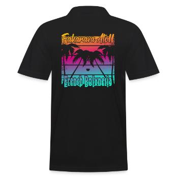 Fakarava Atoll French Polynesia - Men's Polo Shirt - black - Back - Kai (181cm)