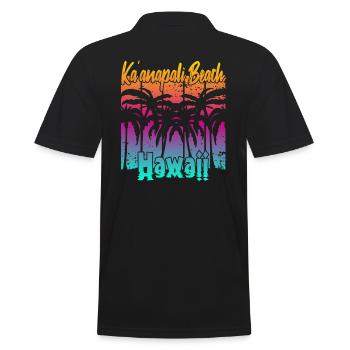 Plage de Ka’anapali Hawaï - Polo Homme - noir - Dos - Kai (181cm)