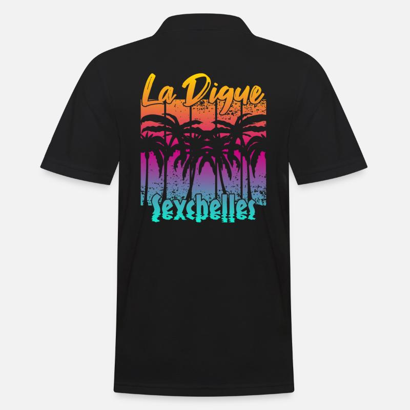 La Digue Seychelles - Männer Poloshirt - Schwarz