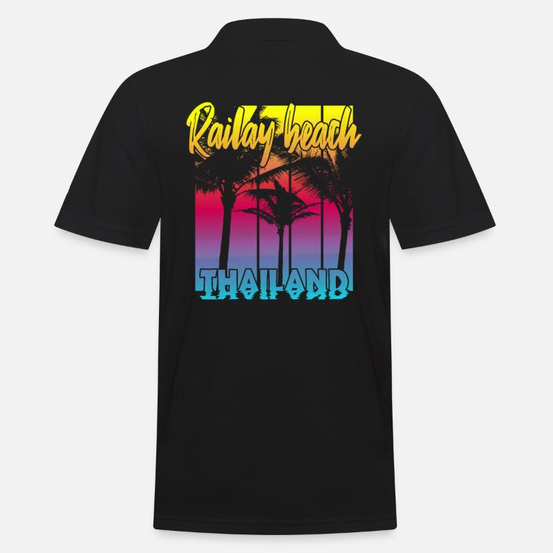 Railay Beach Thailand - Männer Poloshirt - Schwarz