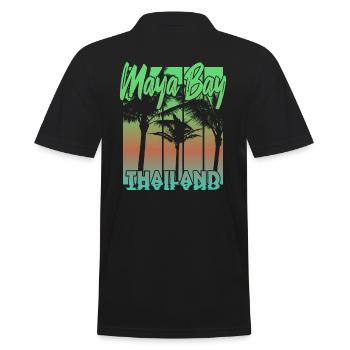 Maya Bay Thailand - Men's Polo Shirt - black - Back - Kai (181cm)