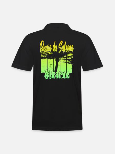 Vintage Praia da Salema Algarve - Männer Poloshirt - Schwarz