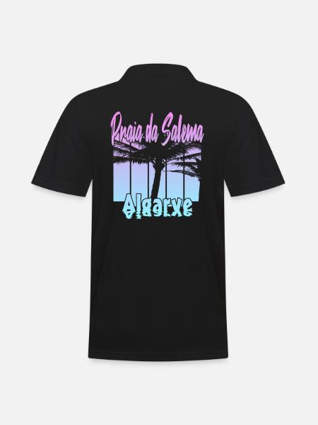 Vintage Praia da Salema Algarve - Männer Poloshirt - Schwarz