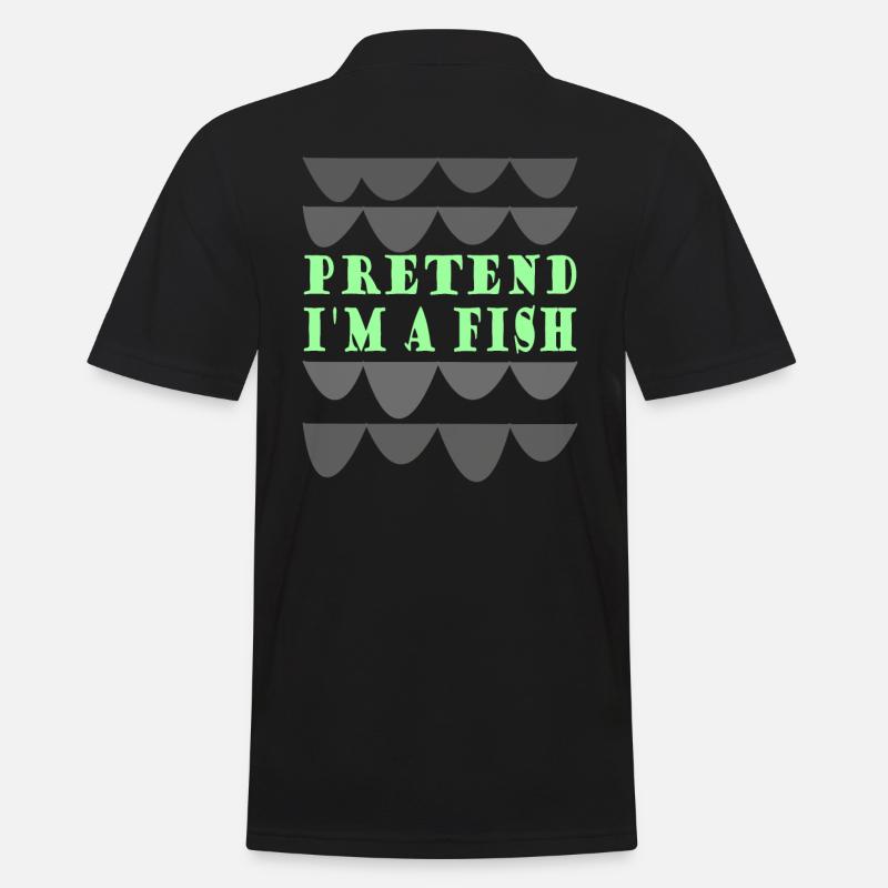 Pretend i'm a fish - Männer Poloshirt - Schwarz