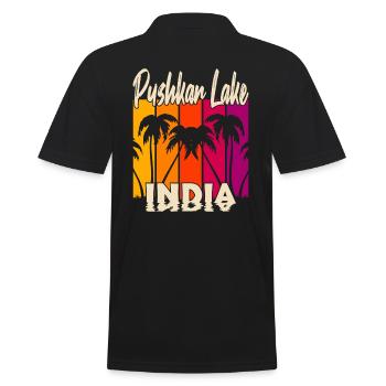 Pushkar Lake India Sonnenuntergang - Männer Poloshirt - Schwarz - Hinten - Kai (181cm)