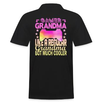 Grand-mère joueuse - Polo Homme - noir - Dos - Kai (181cm)
