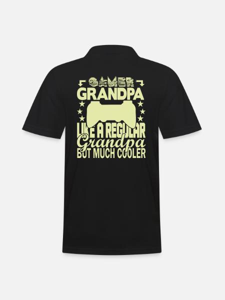 Gamer Opa - Männer Poloshirt - Schwarz