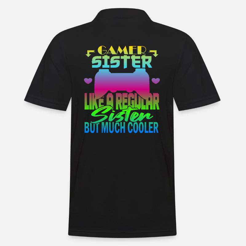 Gamer Schwester - Männer Poloshirt - Schwarz