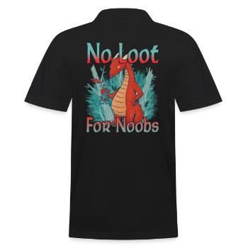 No Loot for Noobs - Mmorpg - Männer Poloshirt - Schwarz - Hinten - Kai (181cm)