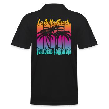 La Jolla Beach Southern California - Männer Poloshirt - Schwarz - Hinten - Kai (181cm)