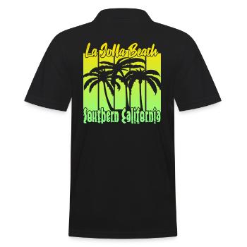 La Jolla Beach Southern California - Männer Poloshirt - Schwarz - Hinten - Kai (181cm)