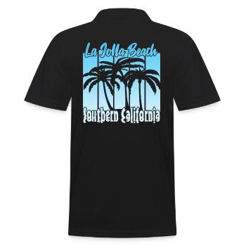 La Jolla Beach Southern California - Männer Poloshirt - Schwarz - Hinten - Kai (181cm)