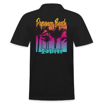 Papenoo Beach Tahiti - Polo Homme - noir - Dos - Kai (181cm)
