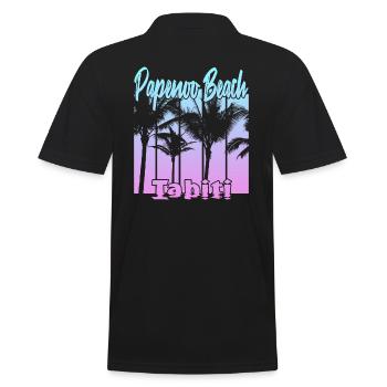 Papenoo Beach Tahiti - Polo Homme - noir - Dos - Kai (181cm)