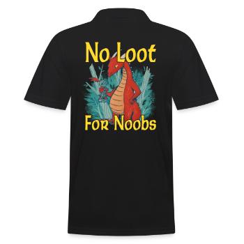 No Loot for Noobs - Mmorpg - Men's Polo Shirt - black - Back - Kai (181cm)
