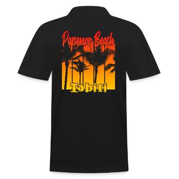 Papenoo Beach Tahiti - Polo Homme - noir - Dos - Kai (181cm)