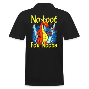 No Loot for Noobs - Mmorpg - Men's Polo Shirt - black - Back - Kai (181cm)