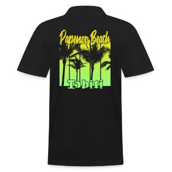 Papenoo Beach Tahiti - Polo Homme - noir - Dos - Kai (181cm)