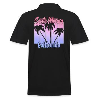 Santa Monica California - Men's Polo Shirt - black - Back - Kai (181cm)