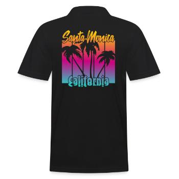 Santa Monica California - Men's Polo Shirt - black - Back - Kai (181cm)