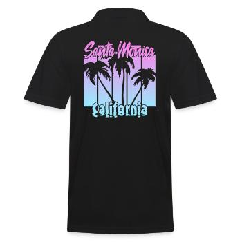 Santa Monica California - Men's Polo Shirt - black - Back - Kai (181cm)
