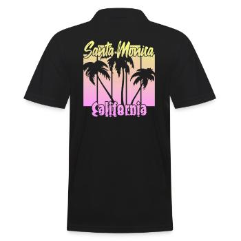 Santa Monica California - Men's Polo Shirt - black - Back - Kai (181cm)