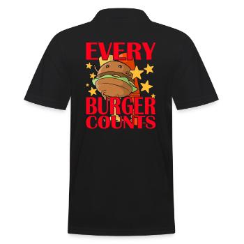Every Burger Counts - Männer Poloshirt - Schwarz - Hinten - Kai (181cm)