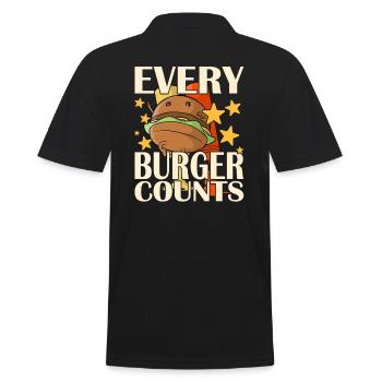Every Burger Counts - Männer Poloshirt - Schwarz - Hinten - Kai (181cm)