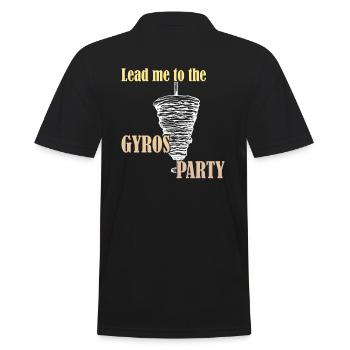 Lead me to the Gyros Party - Männer Poloshirt - Schwarz - Hinten - Kai (181cm)