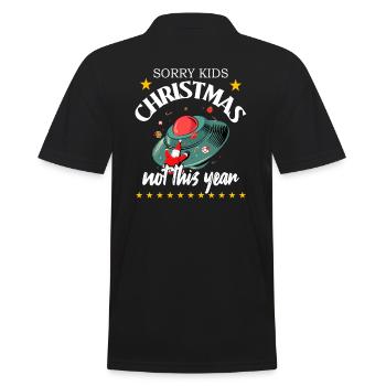 Christmas Santa Claus UFO - Men's Polo Shirt - black - Back - Kai (181cm)