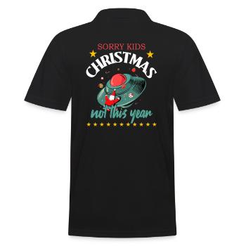 Christmas Santa Claus UFO - Men's Polo Shirt - black - Back - Kai (181cm)