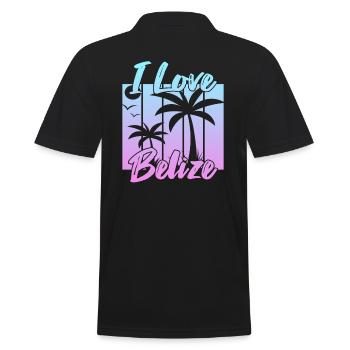 Ich liebe Belize - Männer Poloshirt - Schwarz - Hinten - Kai (181cm)