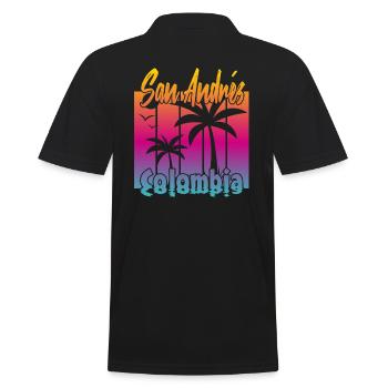 San Andrés Colombia - Männer Poloshirt - Schwarz - Hinten - Kai (181cm)